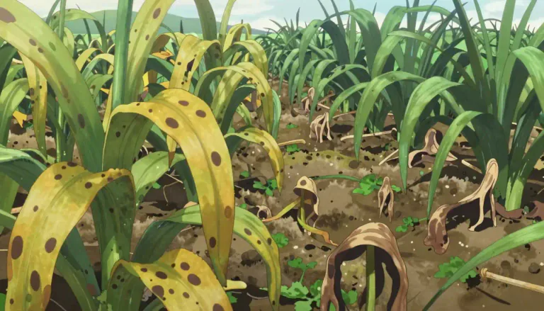 Visual representation of "blight" - A disease in plants, often causing them to die