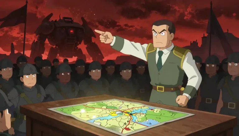 Visual representation of "warmonger" - A person who encourages others to fight or go to war