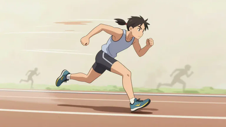 Visual representation of "speedster" - A person who moves extremely fast, often used to describe someone in a race or competition.