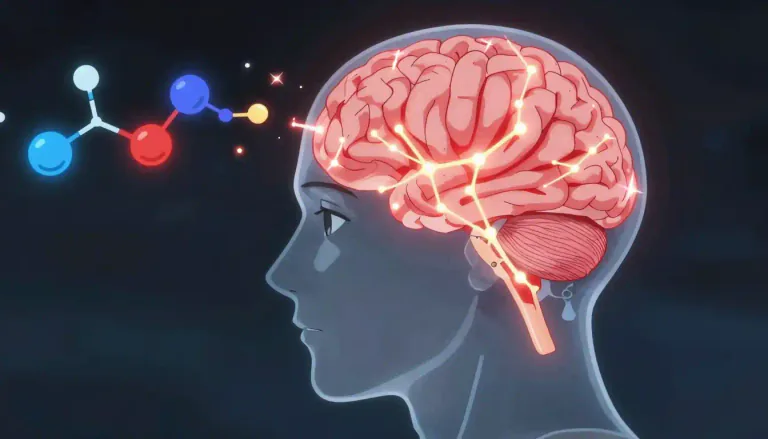 Visual representation of "neurochemistry" - The study of the chemicals in the brain and their effects on behavior and mental processes.
