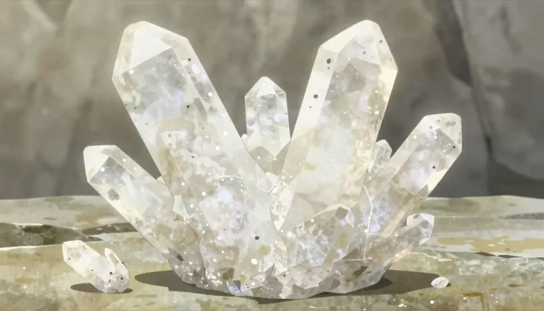 Visual representation of "selenite" - A mineral that is a crystalline form of gypsum, often used in construction and for its metaphysical properties.