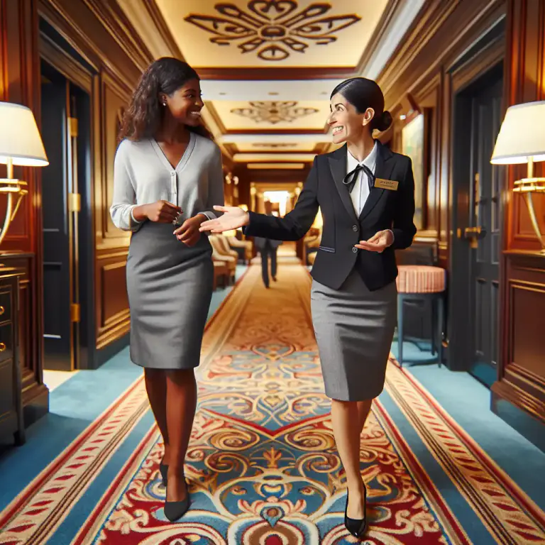 Visual representation of "show" - To guide or lead someone to somewhere.