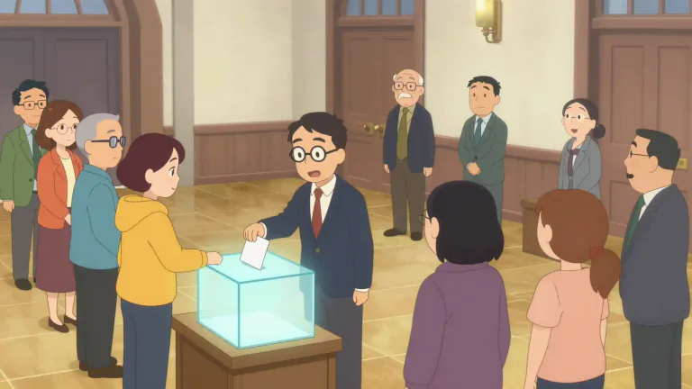 Visual representation of "elect" - To choose someone to do a specific role or job by voting