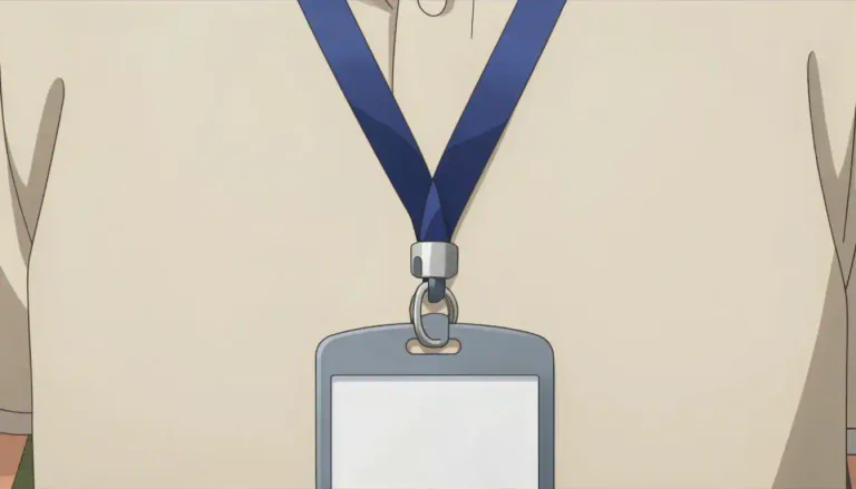 Visual representation of "lanyard" - A strap or cord usually made of fabric or plastic, used to hold small items like keys or ID cards, often worn around the neck.