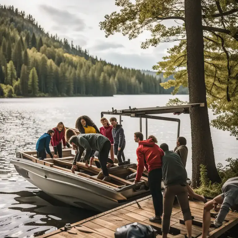 Visual representation of "shove off" - In boating, to push a boat away from the dock or shore