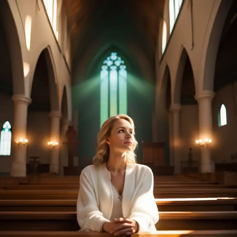 Visual representation of "in a state of grace" - To be in a good or pure spiritual condition, often associated with Catholic beliefs.
