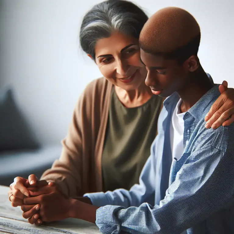 Visual representation of "parent" - To be or act as a parent to a child.