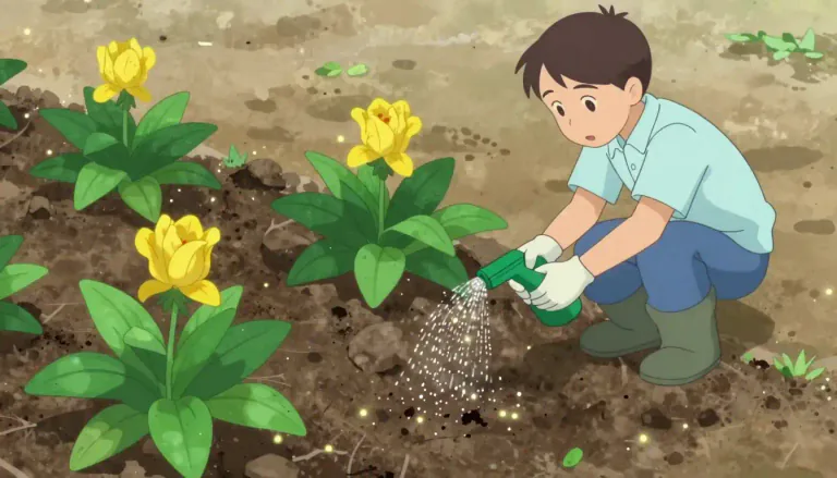 Visual representation of "fertiliser" - A substance applied to soil to promote plant growth through nutrient supply.