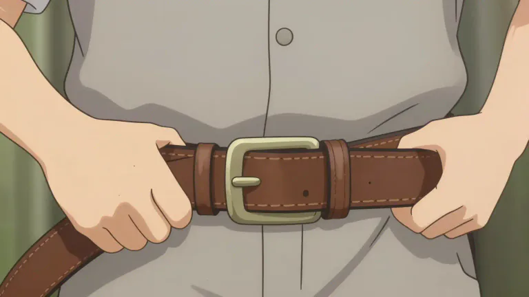 Visual representation of "gird" - To tightly wrap or secure something with a belt or band.