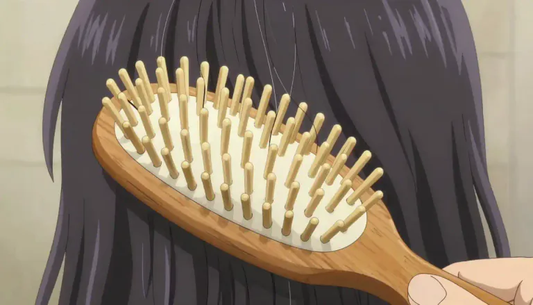 Visual representation of "hairbrush" - A tool with bristles (short, stiff hairs), used for smoothing, cleaning and shaping hair.