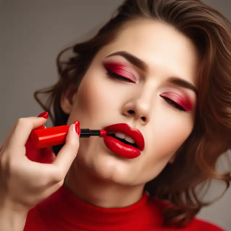 Visual representation of "cherry" - Having a bright red color.