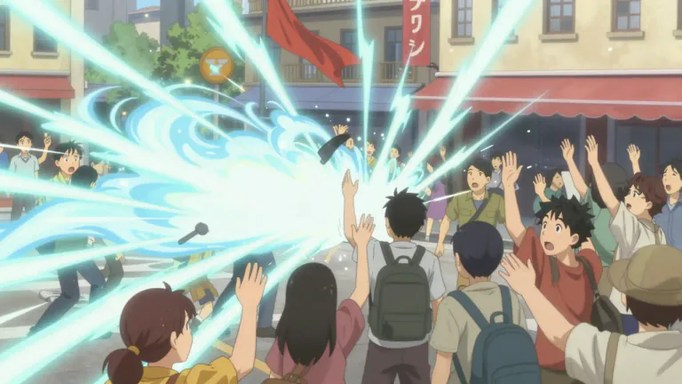 Visual representation of "eruption" - A sudden appearance of a lot of things, like feelings, actions or diseases