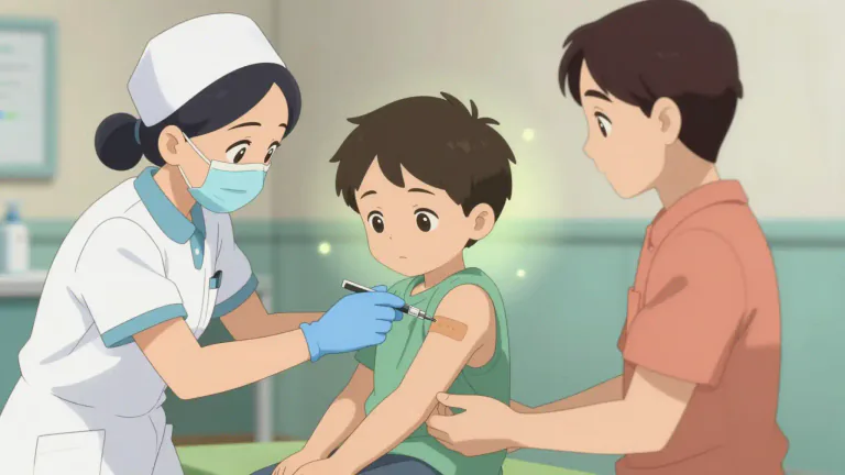Visual representation of "immunize" - To give a vaccine to someone in order to protect them from a disease.