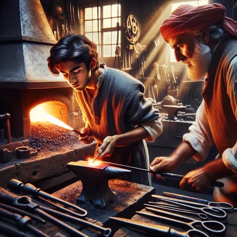 Visual representation of "indenture" - To make an agreement by which a person worked for another for a particular period of time, like an apprentice