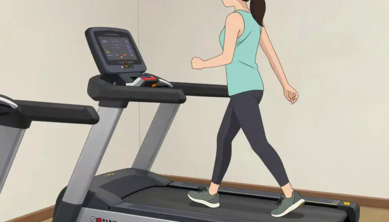 Visual representation of "treadmill" - A machine that you walk or run on while staying in the same place.