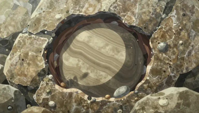 Visual representation of "concretion" - A hard, compact mass formed by the accumulation of minerals or organic materials.