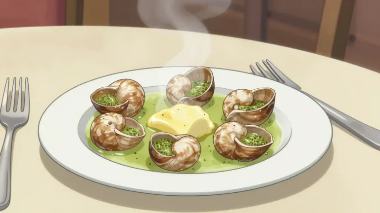 Visual representation of "snail" - Type of food, usually eaten in France, cooked from the meat of certain types of snails