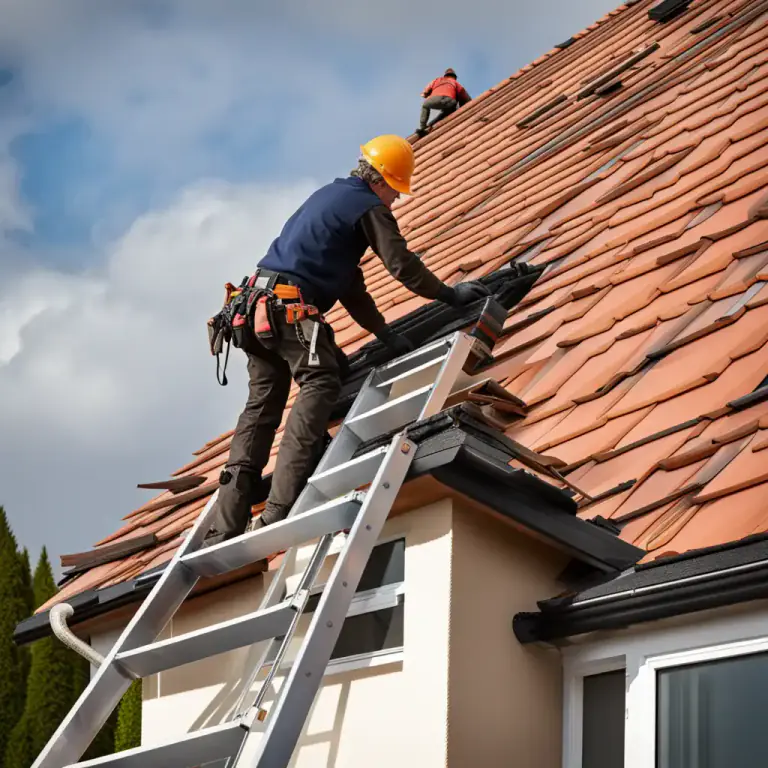 Visual representation of "ridge" - The part of a roof that forms the highest point and is usually covered by special tiles named ridge tiles.