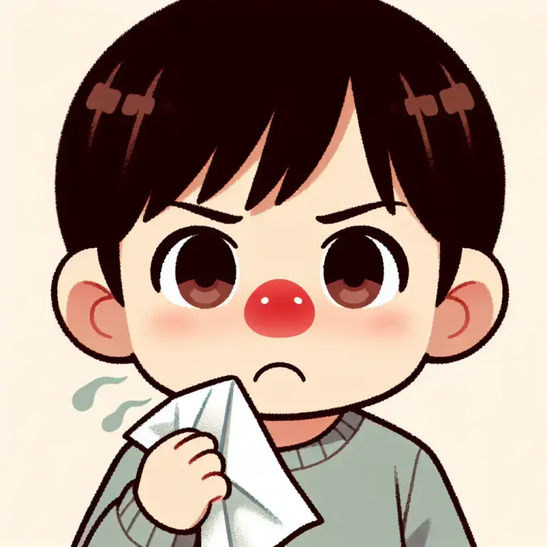 Visual representation of "snotty" - Full of snot (mucus produced in the nose)