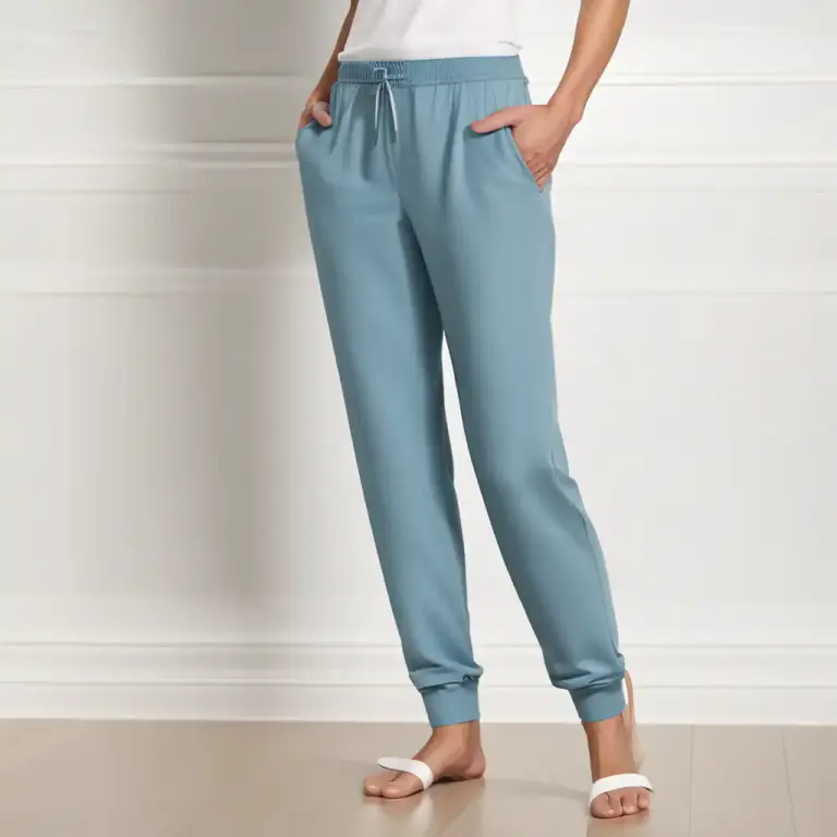 Visual representation of "jogger" - A type of soft, comfortable trouser typically of cotton-jersey, fitted with an elastic waist and bands at the ankles.