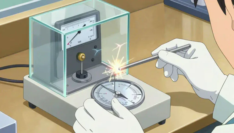 Visual representation of "electrometer" - A device that measures electric charge or electrical potential difference.