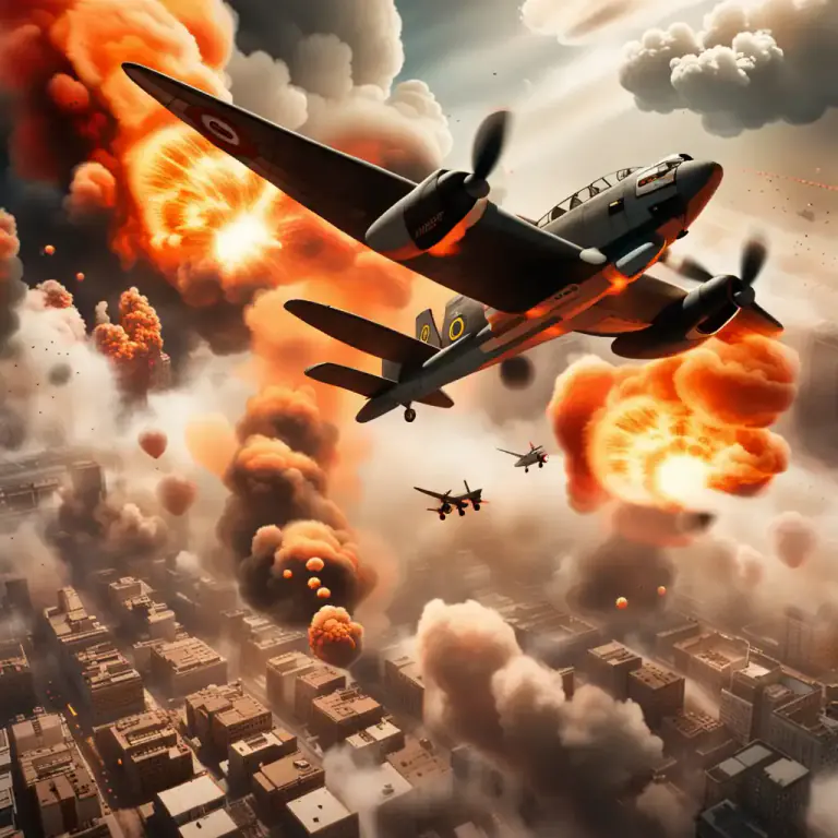 Visual representation of "bomb" - Attack or damage with bombs, shells, or missiles