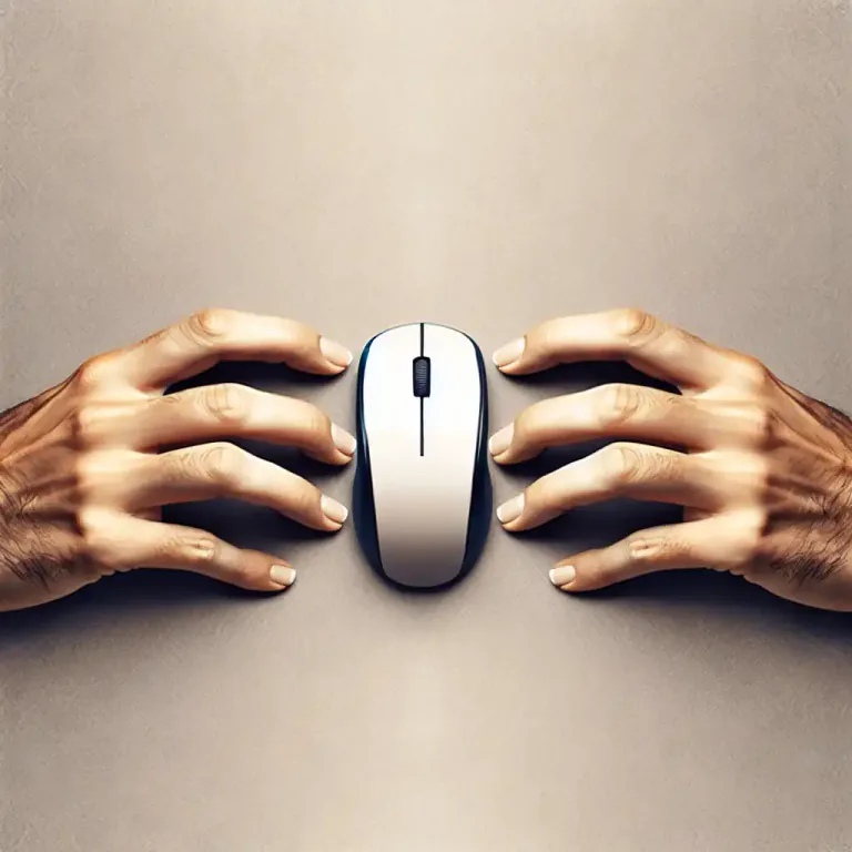 Visual representation of "ambidextrous" - Designed to be used by right-handed and left-handed people equally well.