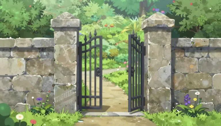 Visual representation of "gateway" - An entrance that can be closed by a gate