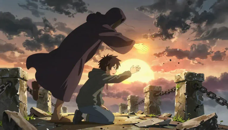 Visual representation of "redemption" - The action of saving or being saved from some sort of mistake or wrongdoing.