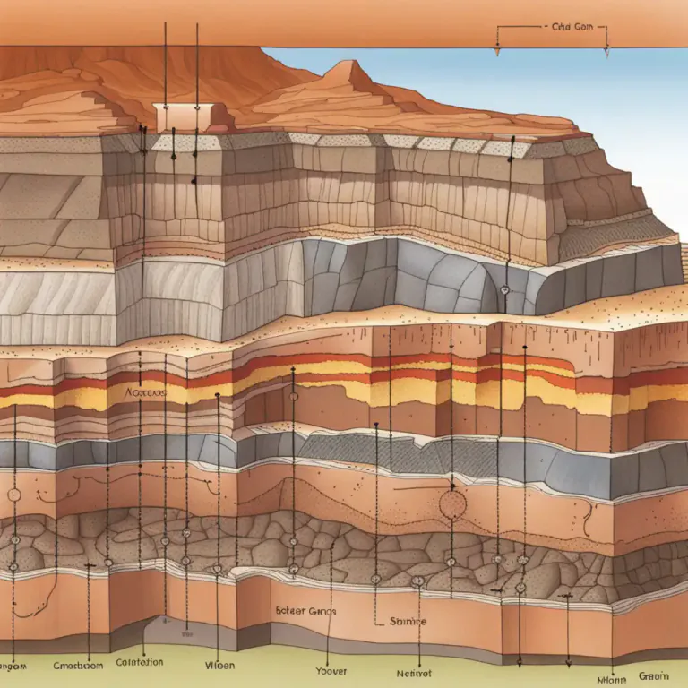 Visual representation of "basement" - In geology, it's the oldest rock layer forming a country's foundation or base.