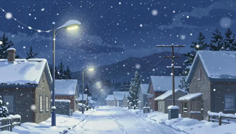 Visual representation of "snowfall" - The process of snow falling from the sky