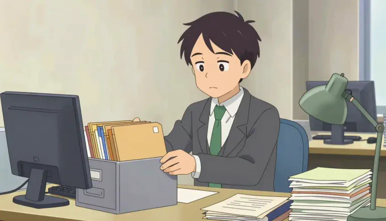 Visual representation of "clerk" - A person who works in an office, often doing administrative or paper work