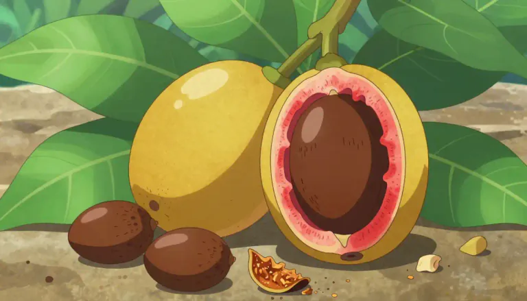 Visual representation of "nutmeg" - A spice from the seed of a tropical tree, or the tree itself.