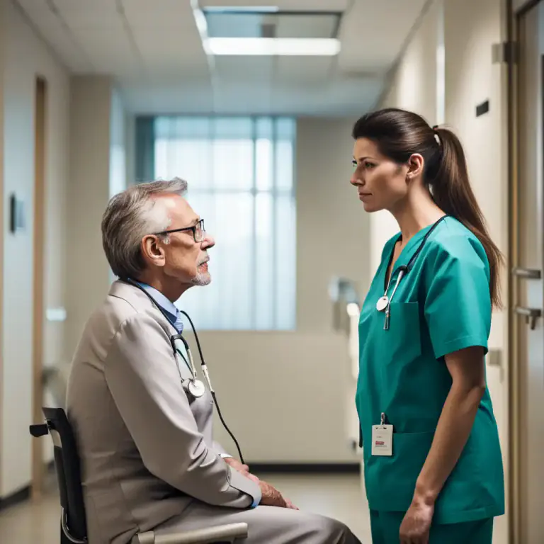 Visual representation of "debriefing" - A conversation between an expert or professional and a person who has just had a very stressful experience, in order to help them cope with it.
