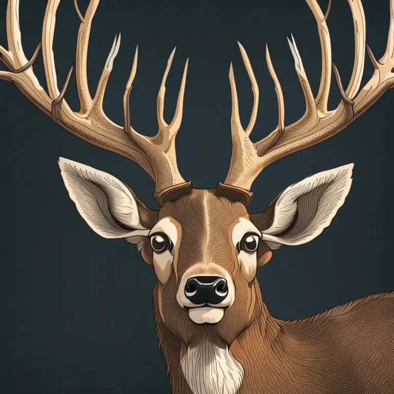 Visual representation of "tine" - A branch or division of a deer's antlers