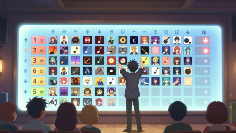 Visual representation of "billboard" - A chart listing the most popular music, movies or other items.
