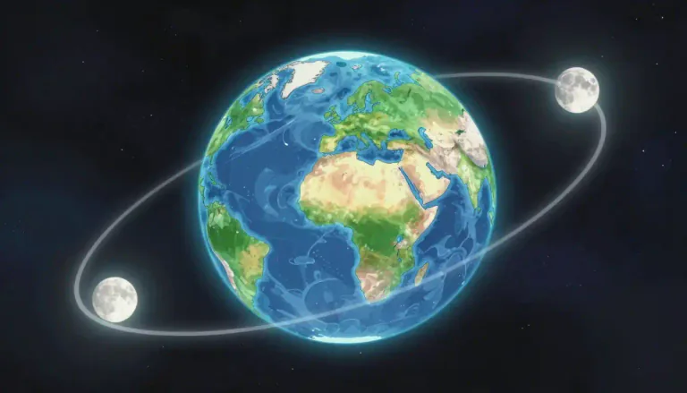 Visual representation of "orbit" - The path in which a planet or an object moves around another object in space.