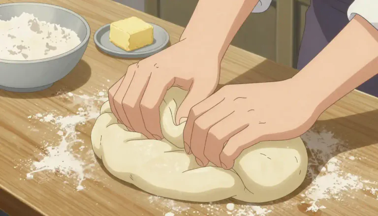 Visual representation of "dough" - A mixture of flour and other ingredients, used for baking into bread or pastry