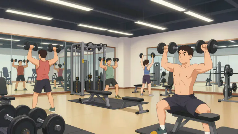 Visual representation of "gym" - A place where people go to exercise and build up muscle and strength