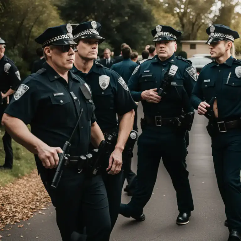 Visual representation of "the boys in blue" - A term used to refer to the police.