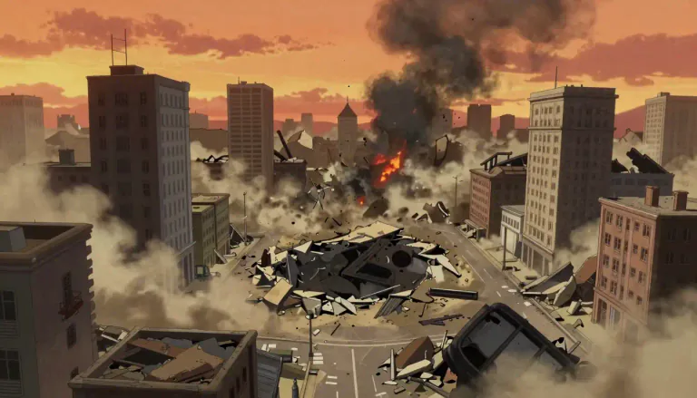 Visual representation of "annihilate" - To completely destroy or eliminate