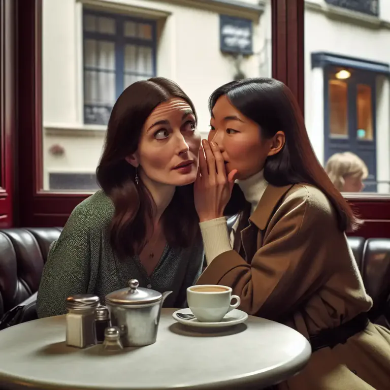 Visual representation of "tittle-tattle" - to talk idly about the affairs of others; to gossip