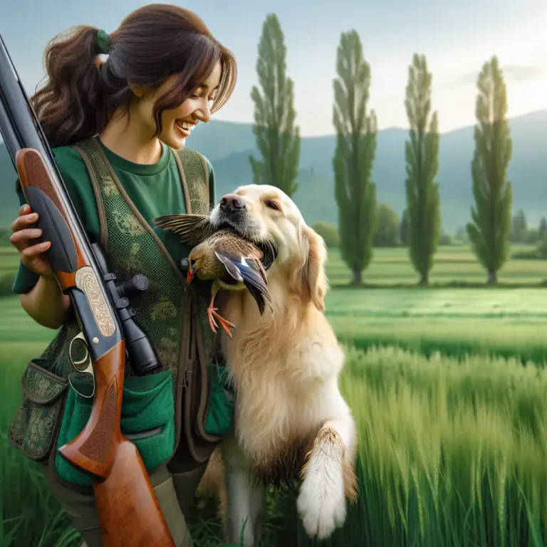 Visual representation of "retrieval" - A dog's act of fetching and delivering back game shot by a hunter