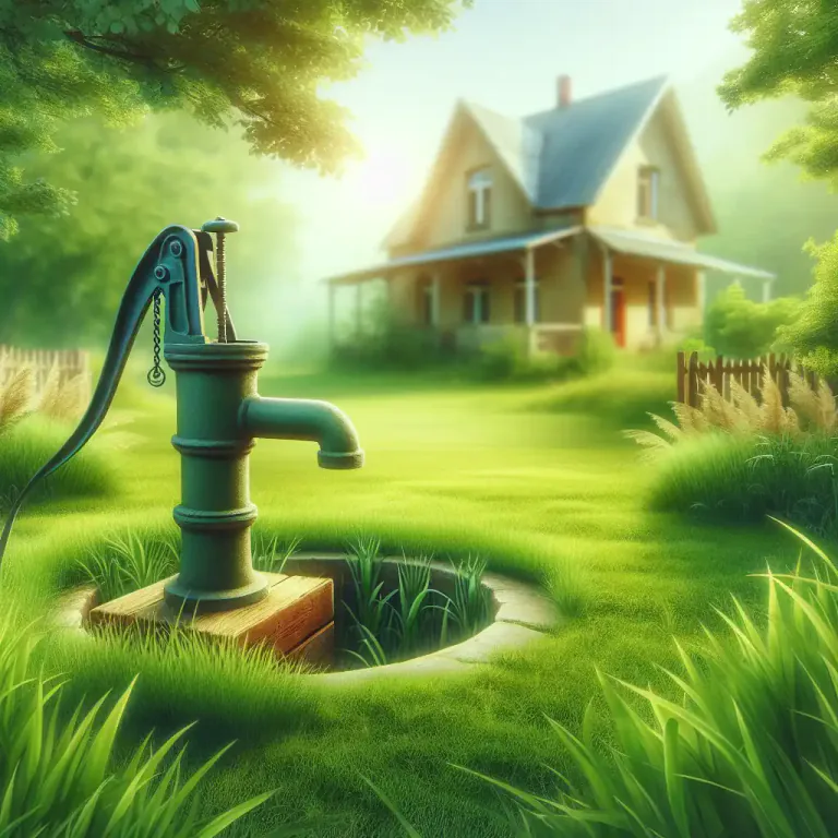 Visual representation of "well" - A hole drilled in the ground to get water, oil or gas.