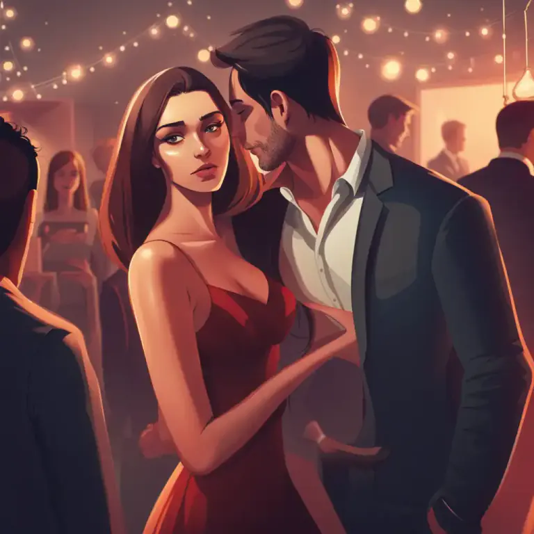 Visual representation of "throw yourself at" - To show strong romantic or sexual interest in someone