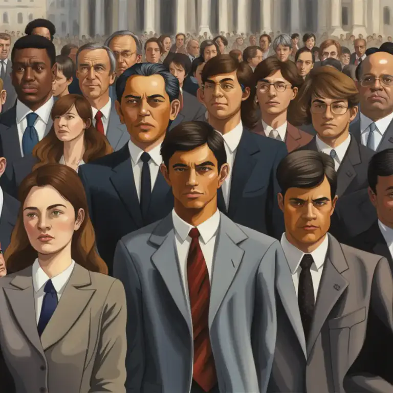 Visual representation of "establishment" - The people in power in a society, like government or other authority groups.
