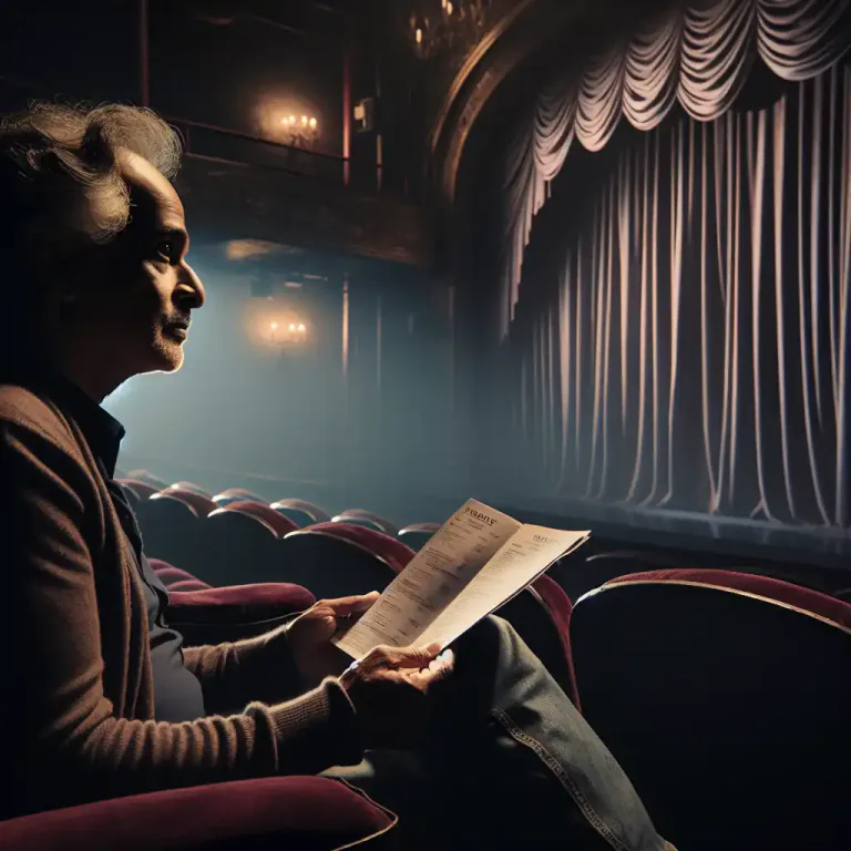 Visual representation of "playbill" - The printed booklet that audience members receive at a performance, listing the actors, scenes, and other relevant information.