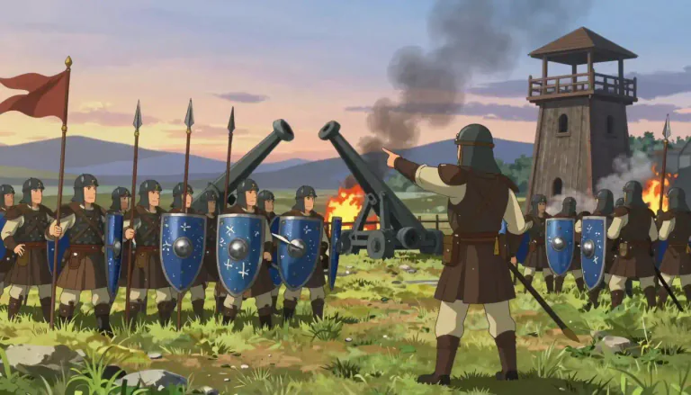 Visual representation of "warlike" - Like or similar to war, or showing a readiness to resort to force or violence.
