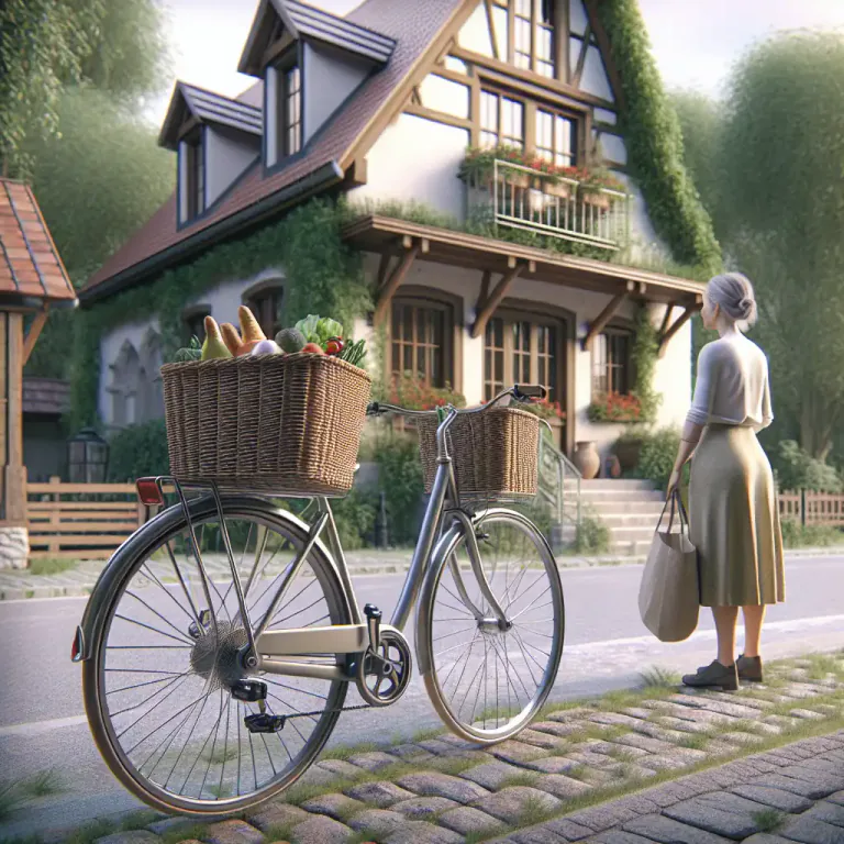 Visual representation of "pannier" - A type of basket or bag attached on either side of the rear wheel of a bicycle to carry items