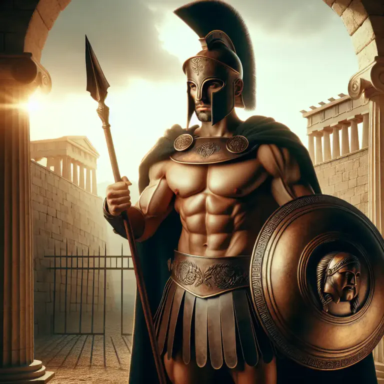 Visual representation of "spartan" - A person from Sparta, a city in ancient Greece known for its military toughness and simple living.